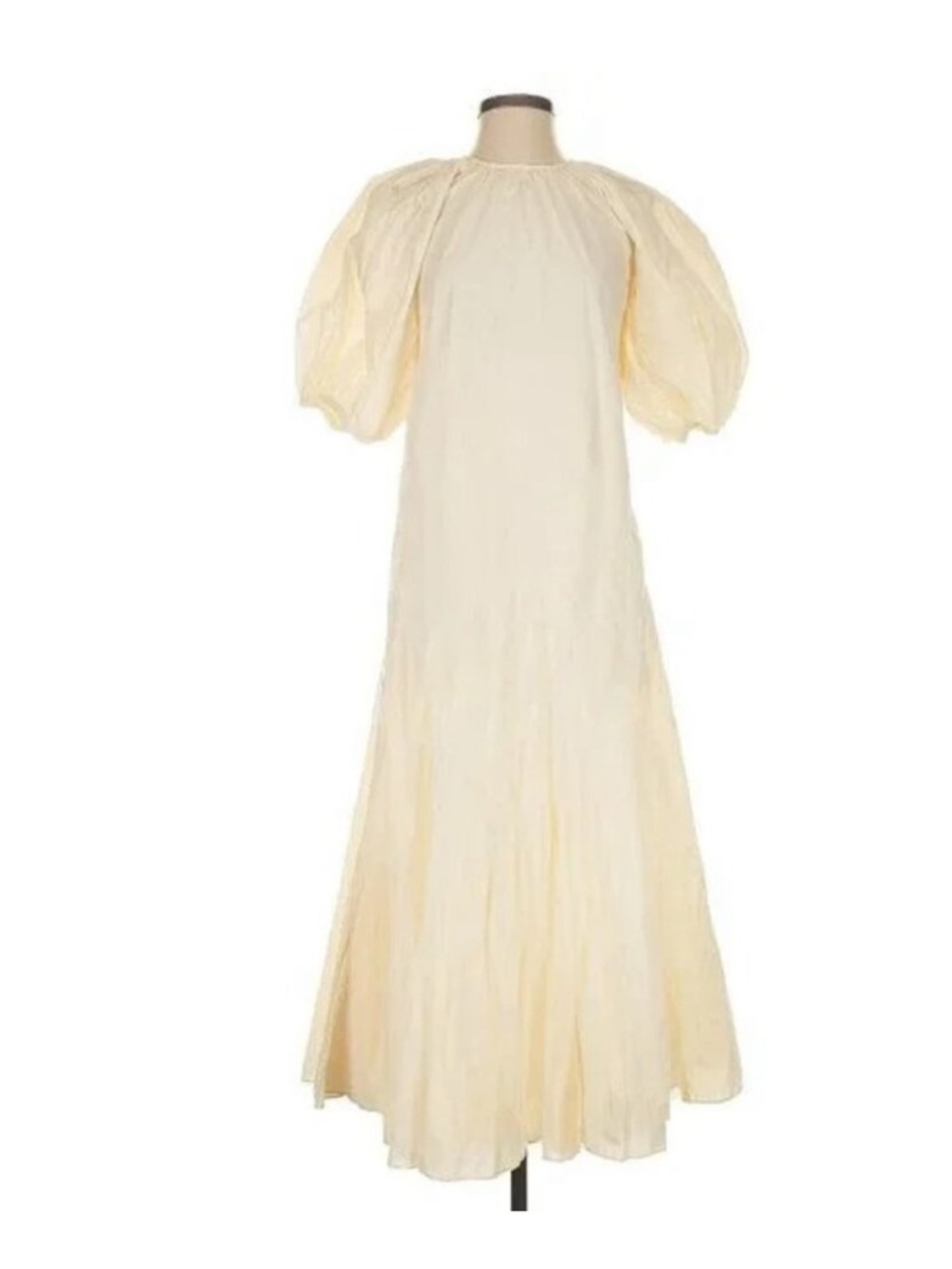 RHODE,Chloe Cotton Puff Sleeve Dress Ecru Open-Back Boho Luxury Resort Size L - Picture 8 of 9